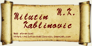 Milutin Kablinović vizit kartica